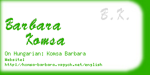 barbara komsa business card